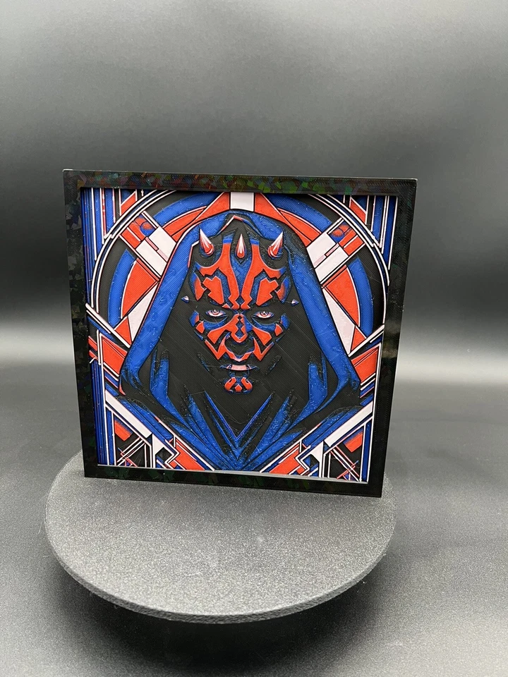Imagen impresa en 3D Art Deco de Darth Maul temática de Star Wars Foto 1 de 1