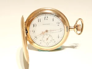ANTIKE SCHÖNE LUXUS USA FULL HUNTER VERGOLDETE HERREN TASCHENUHR "WALTHAM" - Bild 1 von 13