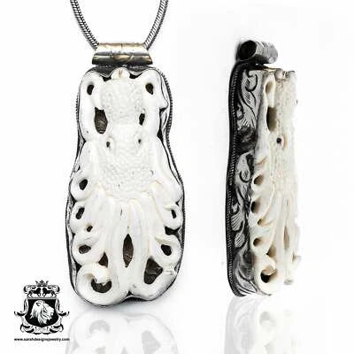 Pulpo Tibetano Repousse Colgante Plata Cadena 4MM N468 Foto 1 de 4