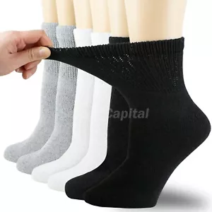 For Womens Mens Non Binding Top Circulatory Diabetic Cotton Low Cut Ankle Socks - Picture 1 of 9