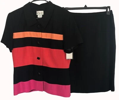 Conjunto de falda David Warren 2 piezas conjunto talla 16 nuevo con etiquetas aspecto de lino EE. UU. de colección stock muerto Foto 1 de 4