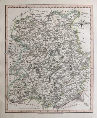 1809 Antique Map; Shropshire, John Cary, New & Correct English Atlas - Image 1 of 4