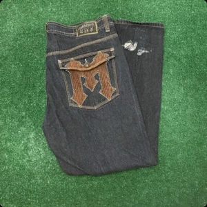 Vintage Y2K Makaveli Tupac Hip Hop Baggy Skater Grunge Jeans VTG Mens Size 42 - Picture 1 of 6
