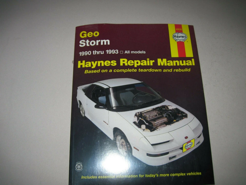 Manual de reparación Haynes 40030 para Geo Storm 1990 - 1991 - 1992 - 1993 todos los modelos  Foto 1 de 1