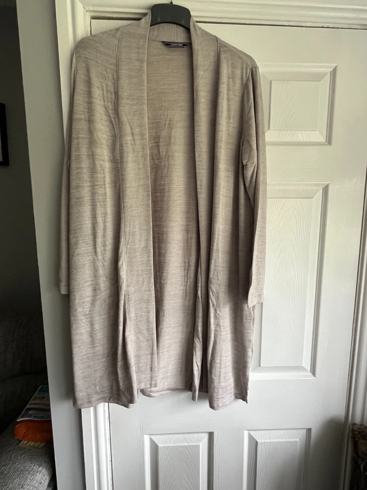 Lands End Ladies Long Cardigan Light Grey Size XL New - Image 1 of 1