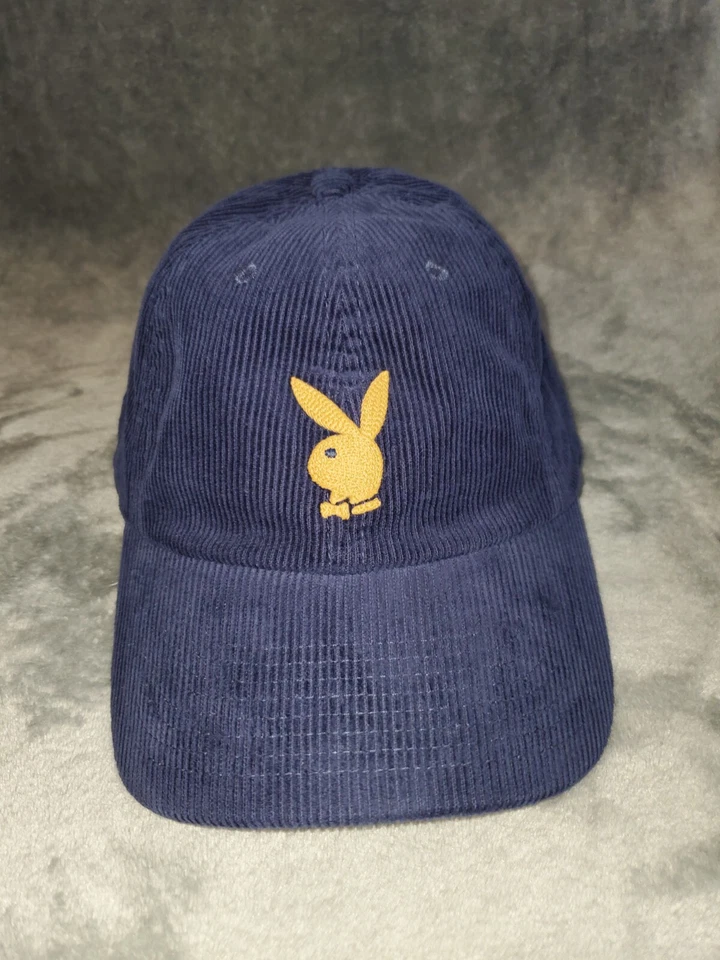 PLAYBOY BLUEBERRY PIE CORDUROY STRAPBACK MENS UNISEX HAT BLUE TAN 21662679