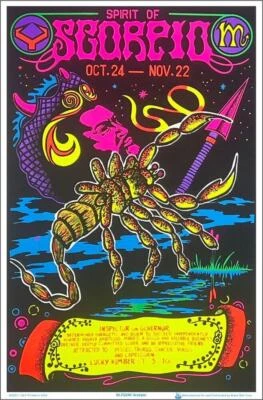 SCORPIO POSTERS Scorpio Zodiac Sign Blacklight Poster 23" x 35"