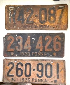1924 1925 1926 PA License Ford Buick Chevy Essex Olds Dodge REO IH Chrysler Taxi - Picture 1 of 5
