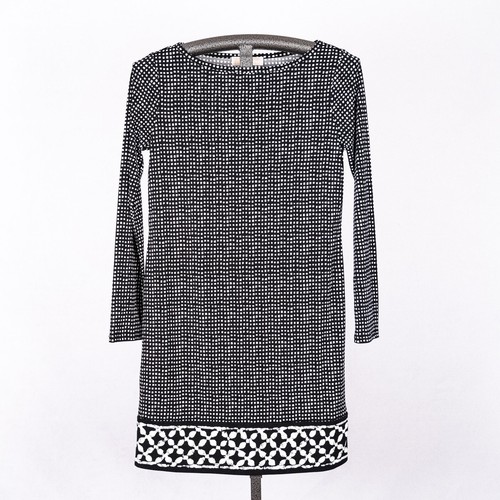 Abito donna MICHAEL Kors maglia elasticizzata tubino TG MEDIUM capsule check carriera B&W