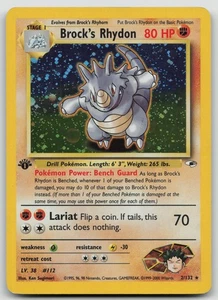 Brock’s Rhydon Holo 1st Edition - Gym Heroes 2/132 - HP - Picture 1 of 2