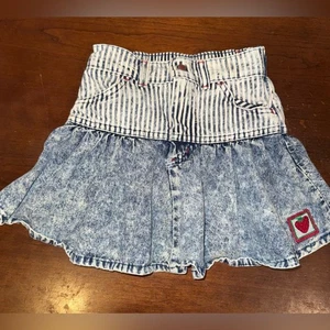 Little Levi’s Vintage 90s Strawberry Girls Denim Acid Wash Skirt 6x - Picture 1 of 6