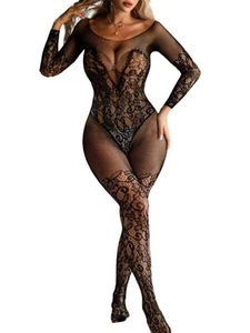 Damen Netz Bodystocking Übergröße ouvert Body Sexy Strumpfhose Weich Ni... - Bild 1 von 5