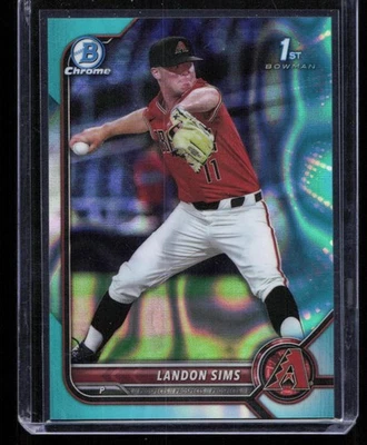 Landon Sims 2022 Bowman Draft Chrome #BDC-72 Aqua 1st Bowman /199 - Image 1 of 2