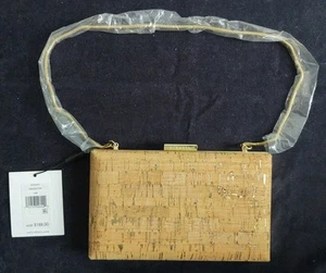 Neu mit Etikett Calvin Klein Abend-Clutch Kork/Natur mit Goldrand & kurzer Metallkette neu - Bild 1 von 24