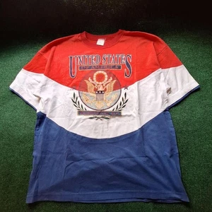 Vintage 90s United States of America Hemd Herren XL Color Block Eagle - Bild 1 von 7