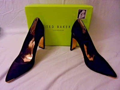 Женские Ted Baker каблуки черная замша размер 10 NWB широкий высокий каблук 4» высоты - Изображение 1 из 3