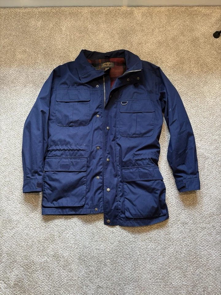 Abrigo Chaqueta Parka Montaña Forrada de Lana Azul Marino Eddie Bauer De Colección Para Hombre Talla M Foto 1 de 4