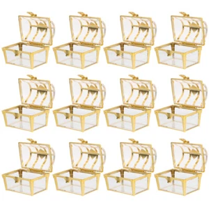 12 Pcs Candy Box Wedding Treats Container Small Treasure Chest Bride - Picture 1 of 12