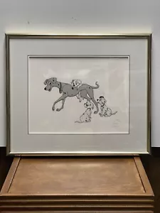 DISNEY SERICEL LIMITED EDITION 101 DALMATIANS PERDITA AND HER PUPS FRAMED 1000 - Picture 1 of 12