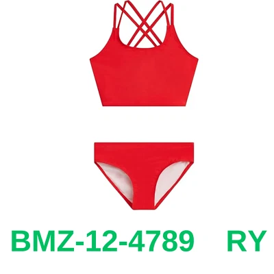 Kanu Surf Girls' Waverly UPF 50+ Beach Sport Criss-Cross Tankini, Solid Red, 12 - Image 1 of 2