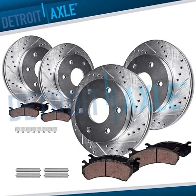 Front and Rear Drilled Rotors Ceramic Brake Pads for 2010 2011 Ford F-150 6 LUGS - Image 1 of 4