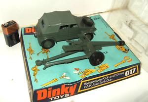Rare Vintage Dinky 617 Volkswagen KDF & 50mm Pak Anti Tank Gun in Blister pack