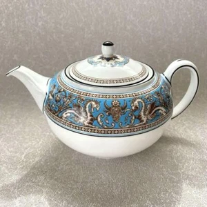 WEDGWOOD Florentine Turquoise Teapot Black Jar Backstamp Tableware Collector - Picture 1 of 15