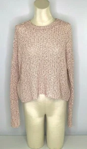 Moon & Madison Women's Sz M Blush Oversize Crop Long Sleeve Sweater - Picture 1 of 7
