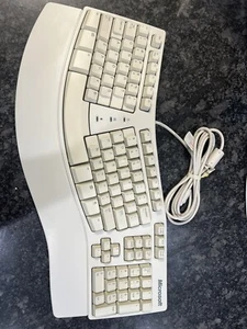 Microsoft X03-51764 Natural Elite Wired PS/2 White Ergonomic Keyboard - Picture 1 of 5