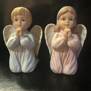 Homco Home Interiors Kneeling Praying Guardian Angel Boy & Girl Figurine 1412 - Picture 1 of 11