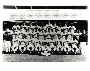 1970 World Champion Baltimore Orioles 8x10 Team Photo - Picture 1 of 3