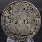 1807 M. Meksyk hiszpański kolonialny 8 Real Merchant Chop Oznaczona srebrna moneta 8R