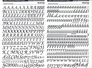 MECANORMA Transfer Lettering 436.48 CLN Letraset, #605 ZAPF CHANCERY 13mm - Picture 1 of 1