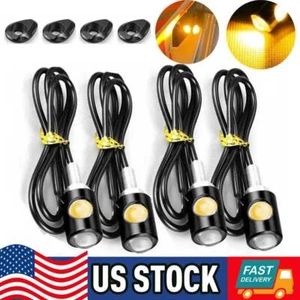 4X Mini Universal Motocicleta LED Indicador de Señales de Giro Ámbar Intermitente Luz Lámpara - Imagen 1 de 12