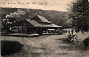 PENNSYLVANIA DELAWARE WATER GAP RAILROAD STATION 1907 OLD POSTCARD - Bild 1 von 2