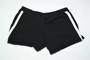 Pizzazz White Black Cheer Athletic Shorts Elastic Waist Size Youth Large C - Picture 1 of 4
