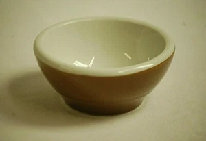 Old Vintage Hall Stoneware Dessert Sauce Berry Bowl Brown White 4" Bowl USA MCM - Picture 1 of 4