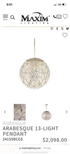 Maxim Lighting Vintage Crystal Chandelier Light Fixture - Picture 1 of 3