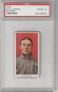 T206 Piedmont Davy Jones, Detroit, Portrait, PSA VG-EX 4 - Picture 1 of 2