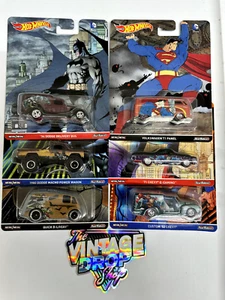 Hot Wheels Pop Culture DC Comics Batman & Superman 2016 (set of 6) Real Riders - Picture 1 of 1
