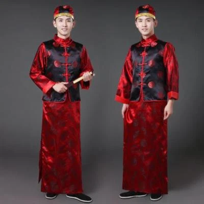 Disfraz de disfraz tradicional chino para hombre ropa Qing príncipe emperador túnica espectáculo Foto 1 de 4