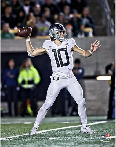 Justin Herbert Oregon Ducks All White Throwing Photograph Cover