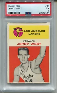 1961 Fleer Jerry West Rookie Card PSA 5 Graded Basketball #43 - Picture 1 of 6