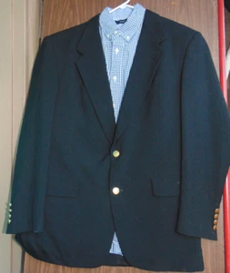 Hart Schaffner & Marx Black Fine Australian Wool Blazer Jacket 40 Reg 2 Button - Picture 1 of 7