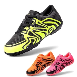 Boys Girls Indoor Soccer Cleats Lace Up Athletic Football Shoes Little/Big Kid - Picture 1 of 24
