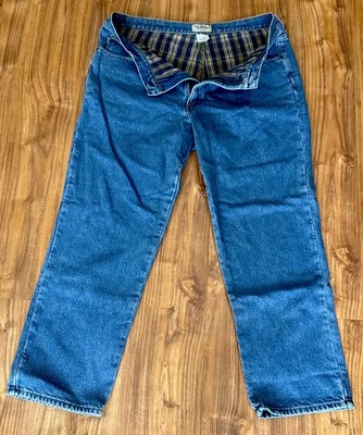 LL Bean Jeans Adult 38x30 Blue Denim Classic Fit Fleece Lined Straight - Image 1 of 4