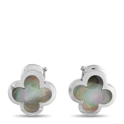 Van Cleef &amp; Arpels Pure Alhambra Oro Blanco 18K Negro Madreperla Oreja... Foto 1 de 4