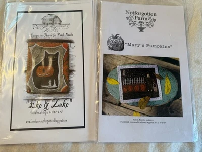 Lot Of Two Notforgotten Farm Punch Needle Patterns Eke And Zeke Mary’s Pumpkins - Image 1 of 4