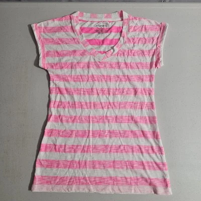 Camisa para dormir xhilaration talla extra pequeña, rayas rosas y blancas Foto 1 de 3