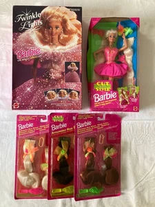 Barbie Twinkle Lights & Cut and Style Barbie mit 3x Hair Refills 90er - Bild 1 von 18